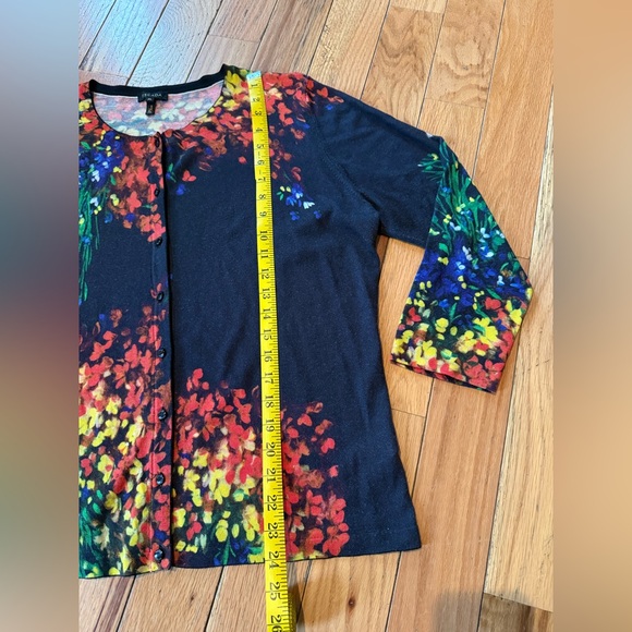 VTG ESCADA Wool/Silk Multicolor Floral Print Cardigan Sweater Set Womens Size XL - Picture 13 of 16